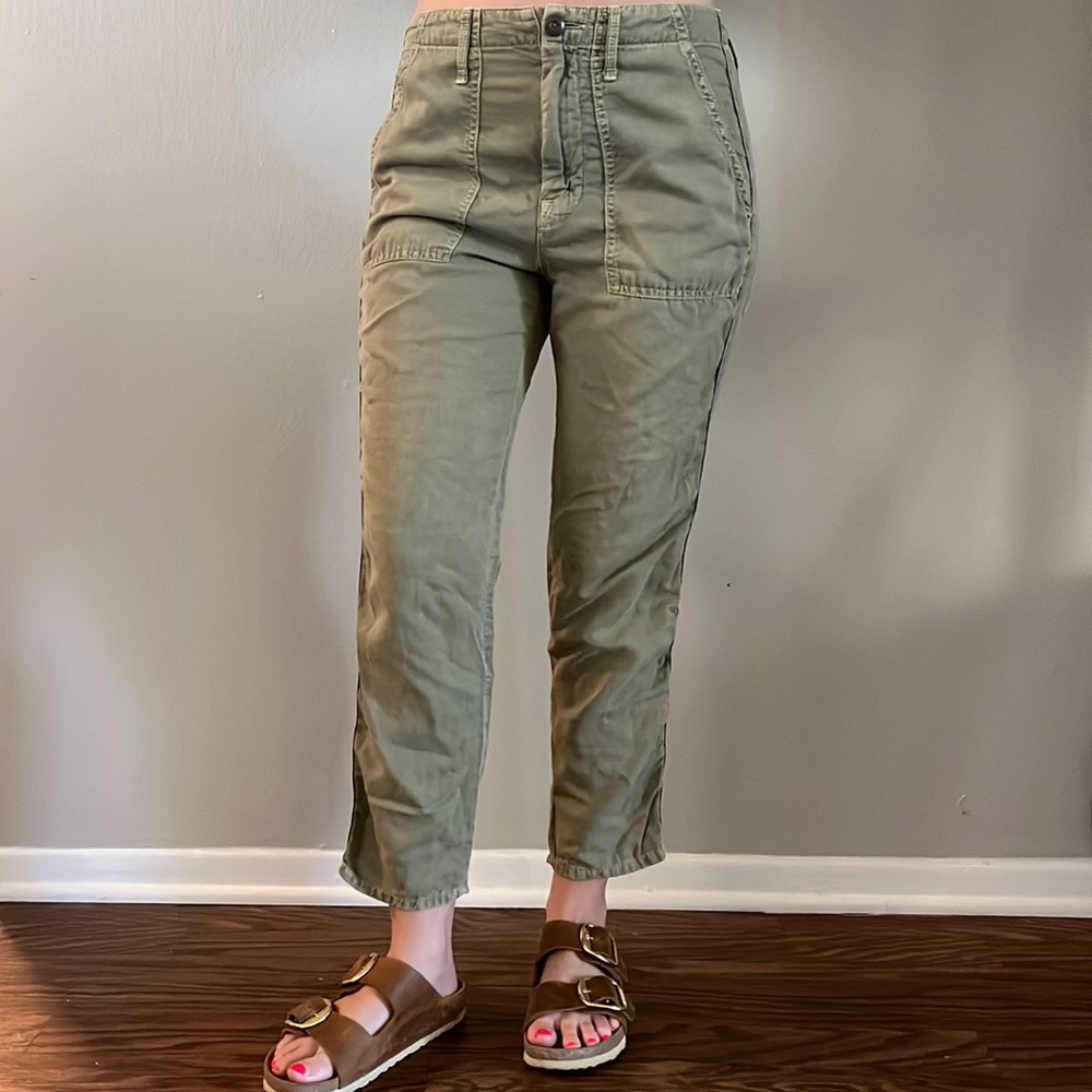 Mother, Green Twill Crop Pants, size 0